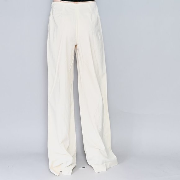 358. RALPH LUREN Black Label Collection Wide-Leg Ivory Pants 29"W Medium - Picture 4 of 5